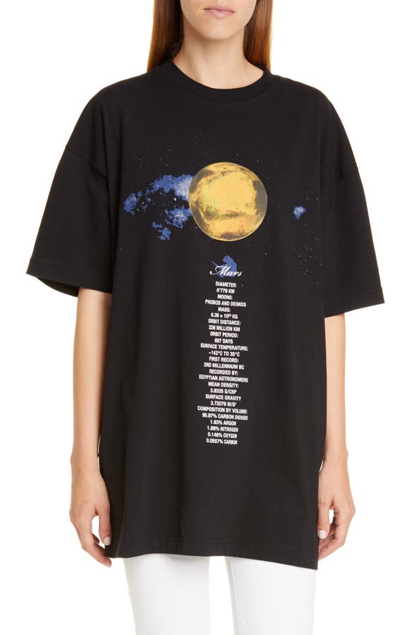 Vetements 0 PLANET NUMBER GRAPHIC OVERSIZE TEE