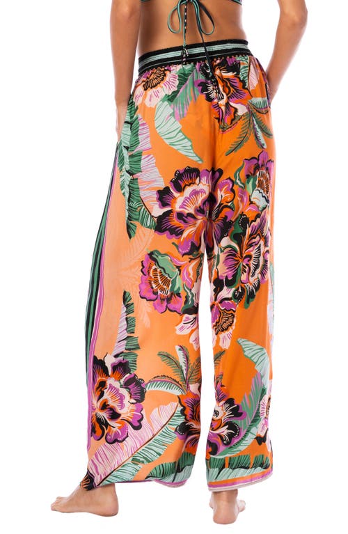 Shop Maaji Apricot Blooms Ninette Cover-up Pants In Orange