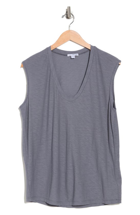 James Perse Sheer Scoop Neck Tank Top In North