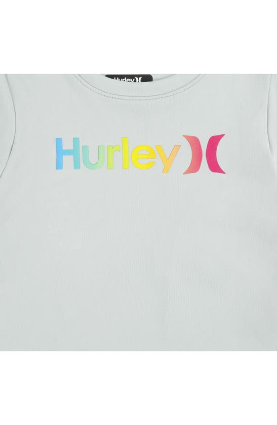 Shop Hurley Upf 50+ Rashguard T-shirt & Board Shorts Set In Wolf Gray