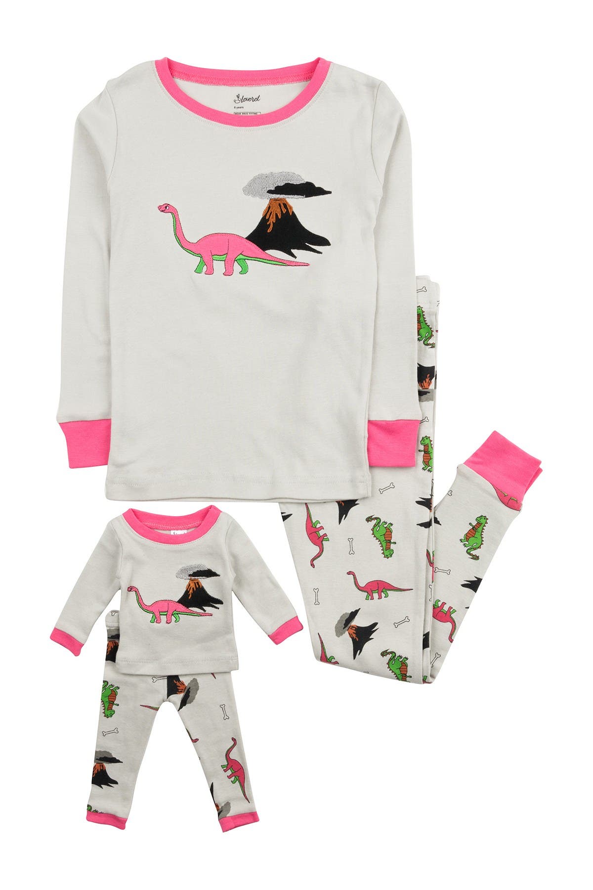Leveret Dinosaur Pajama & Matching Doll Pajama Set Nordstrom Rack