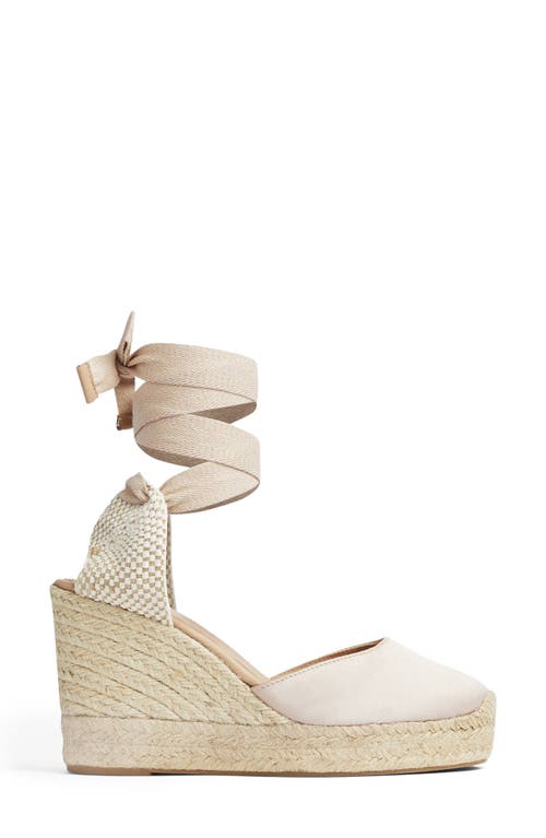 Lk Bennett Esmerelda Ankle Wrap Wedge Sandal In Natural