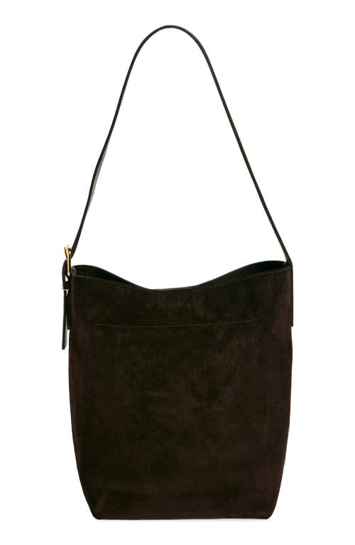 Madewell Essentials Suede Bucket Bag In Dark Carob