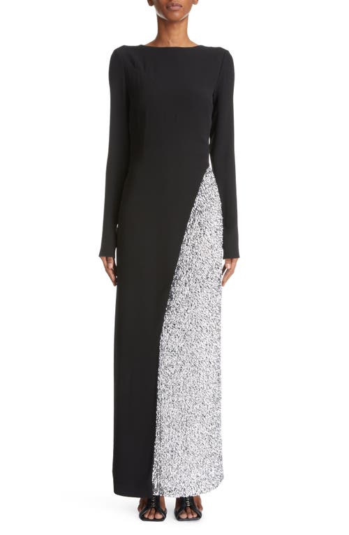 Givenchy Embellished Long Sleeve Evening Gown in Black