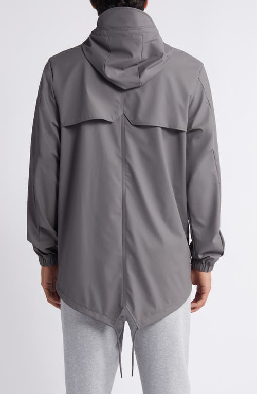 Shop Rains Fishtail Hooded Waterproof Rain Jacket In Grey