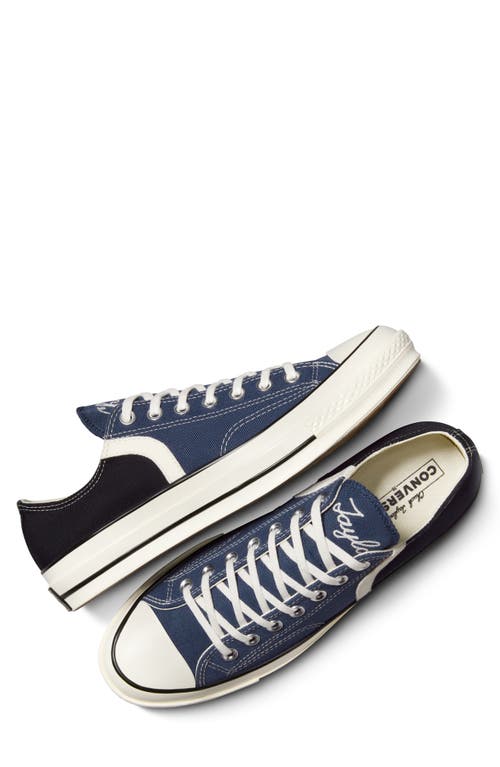 Converse Navy Chuck 70 Archival Stripes Low Top Sneakers In Navy/black/vintage White