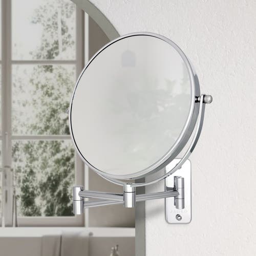 Shop Zadro Wall Mounted Makeup Mirror With 8x/1x Magnifications In Chrome