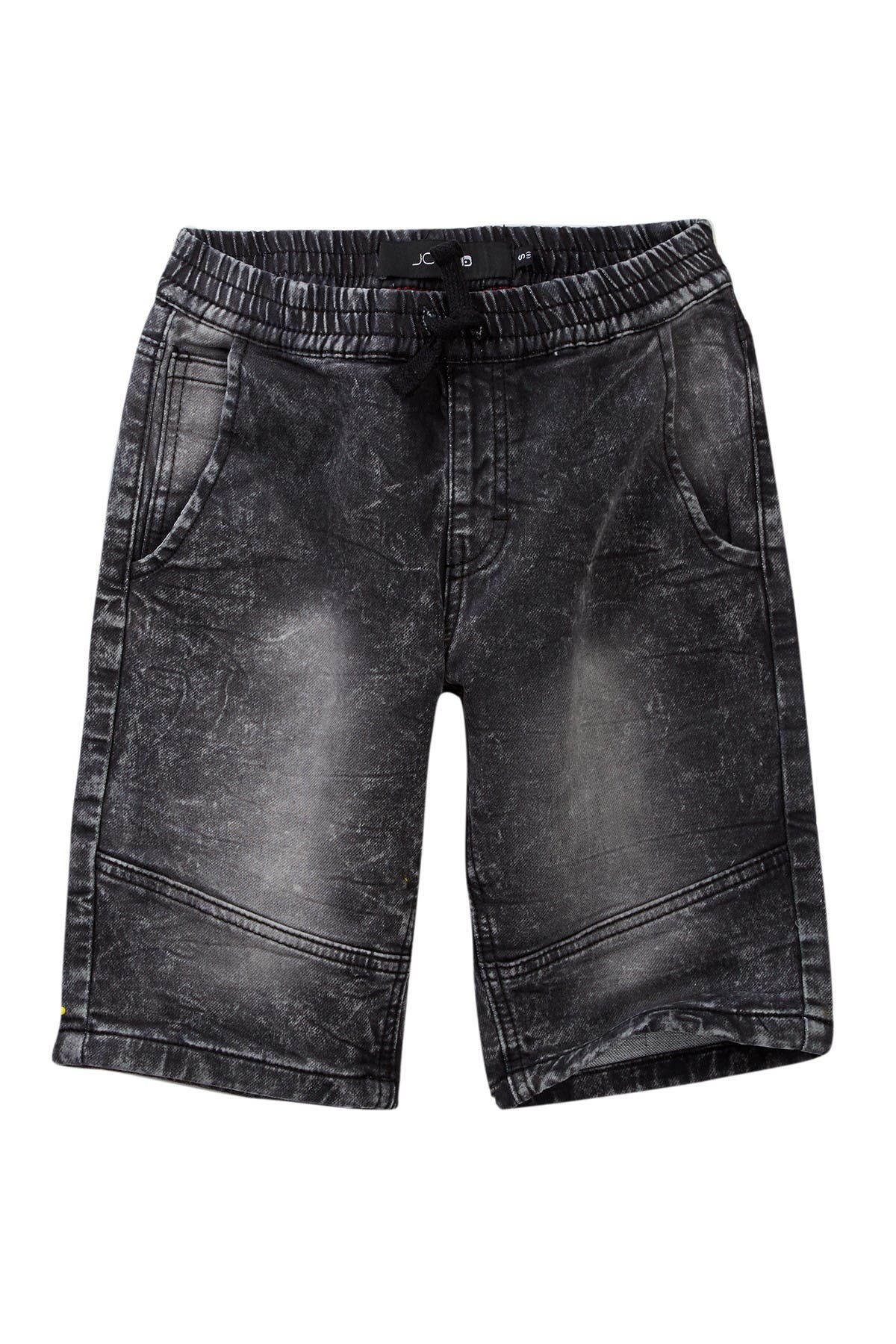 denim jogger shorts women's