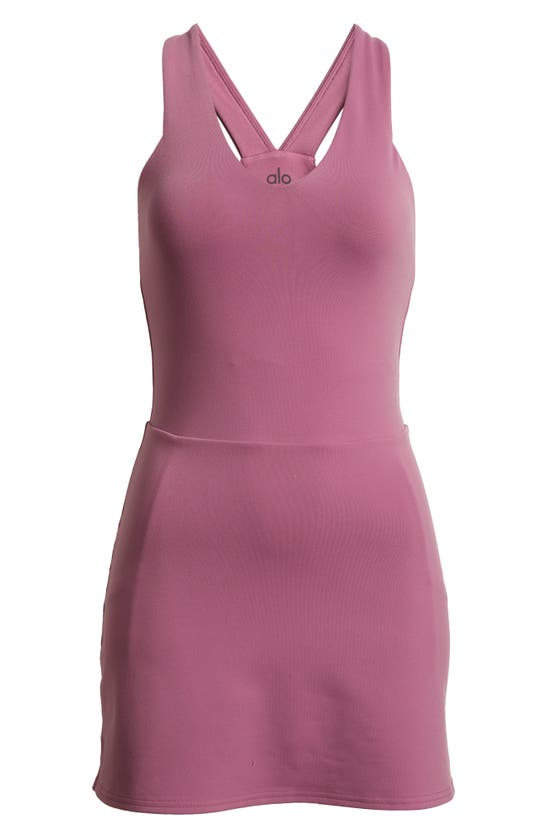 Shop Alo Yoga Airbrush Real Racerback Dress In Soft Mulberry