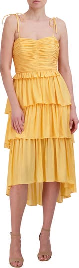 BCBGMAXAZRIA Tiered Midi Sundress