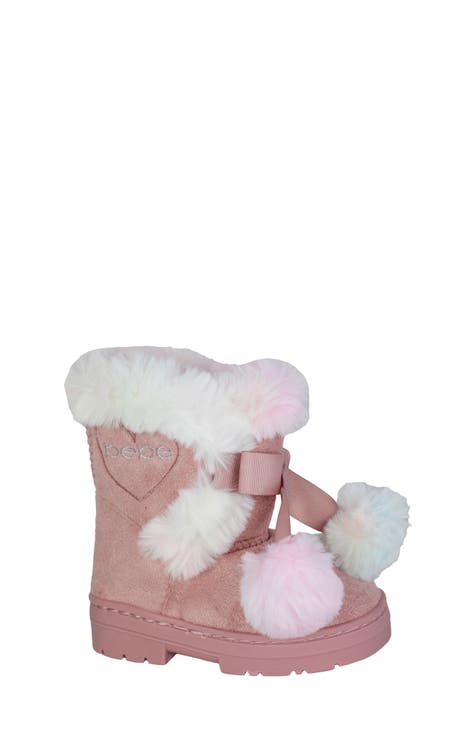 Kids' Faux Fur Trim & Lined Winter Boot (Walker & Toddler)