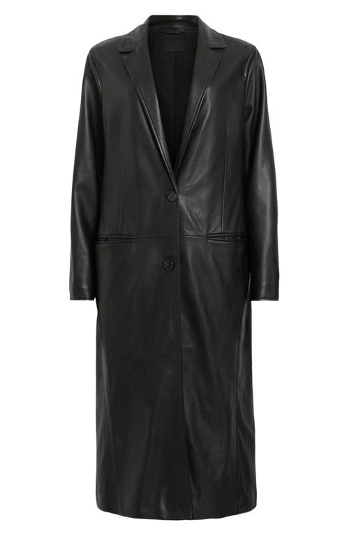 Shop Allsaints Aire Leather Coat In Black