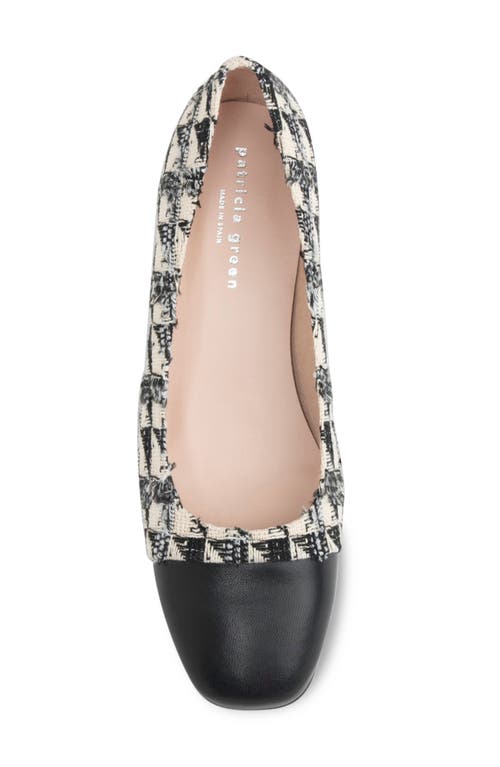 Shop Patricia Green Preston Tweed Cap Toe Pump In Black/cream Tweed