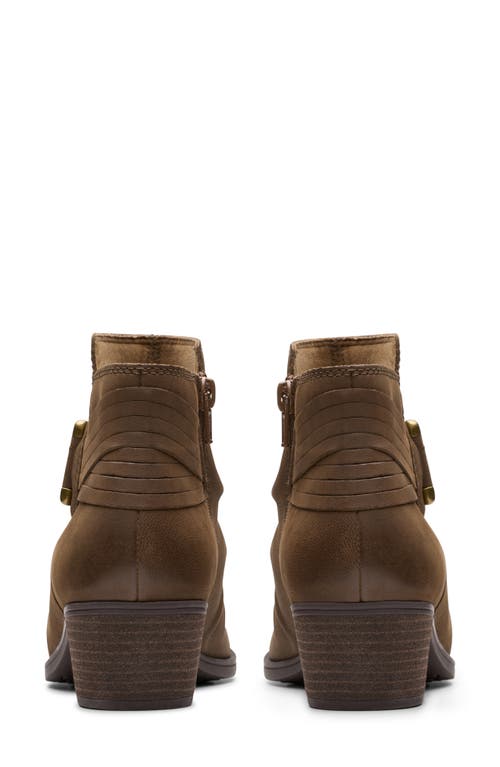 Clarks Charlten Rosa Leather Bootie In Mushroom Nub