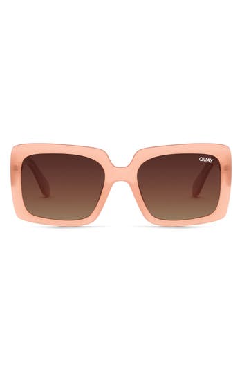 Quay Australia Total Vibe 54mm Polarized Square Sunglasses In Brown