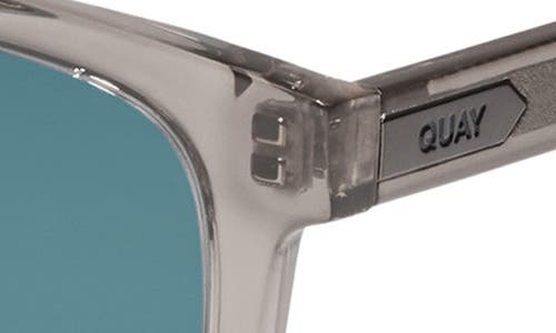 Shop Quay Flip Side 45mm Square Sunglasses In Grey/turquoise