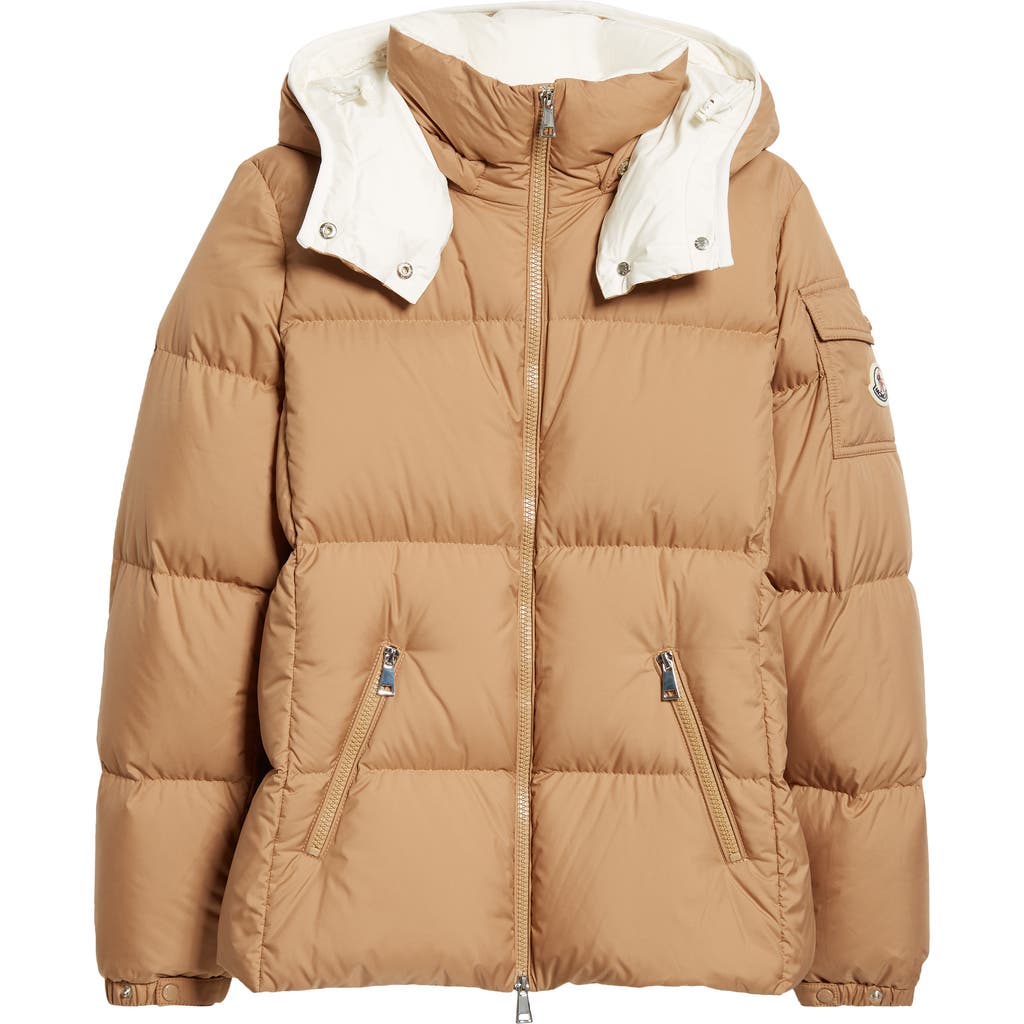 Moncler Beige Fourmines Down Jacket In Light Beige