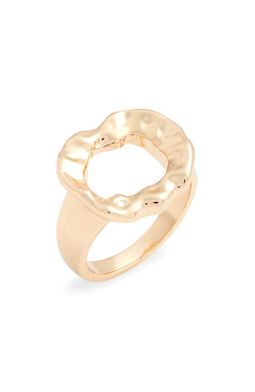 Open Molten Organic Ring in Gold