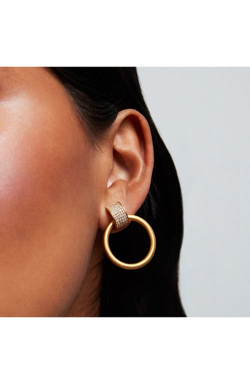 Shop Dean Davidson Petit Pavé Drop Hoop Earrings In White Topaz/gold