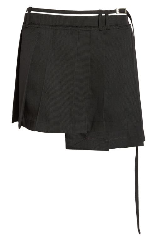 Shop Acne Studios Ipleat Belted Pleated Miniskirt In Black