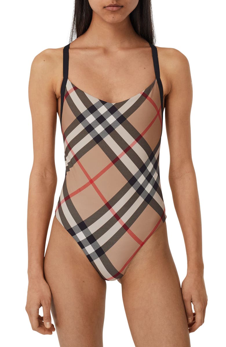 Burberry Alagnon Check One-Piece Swimsuit | Nordstrom