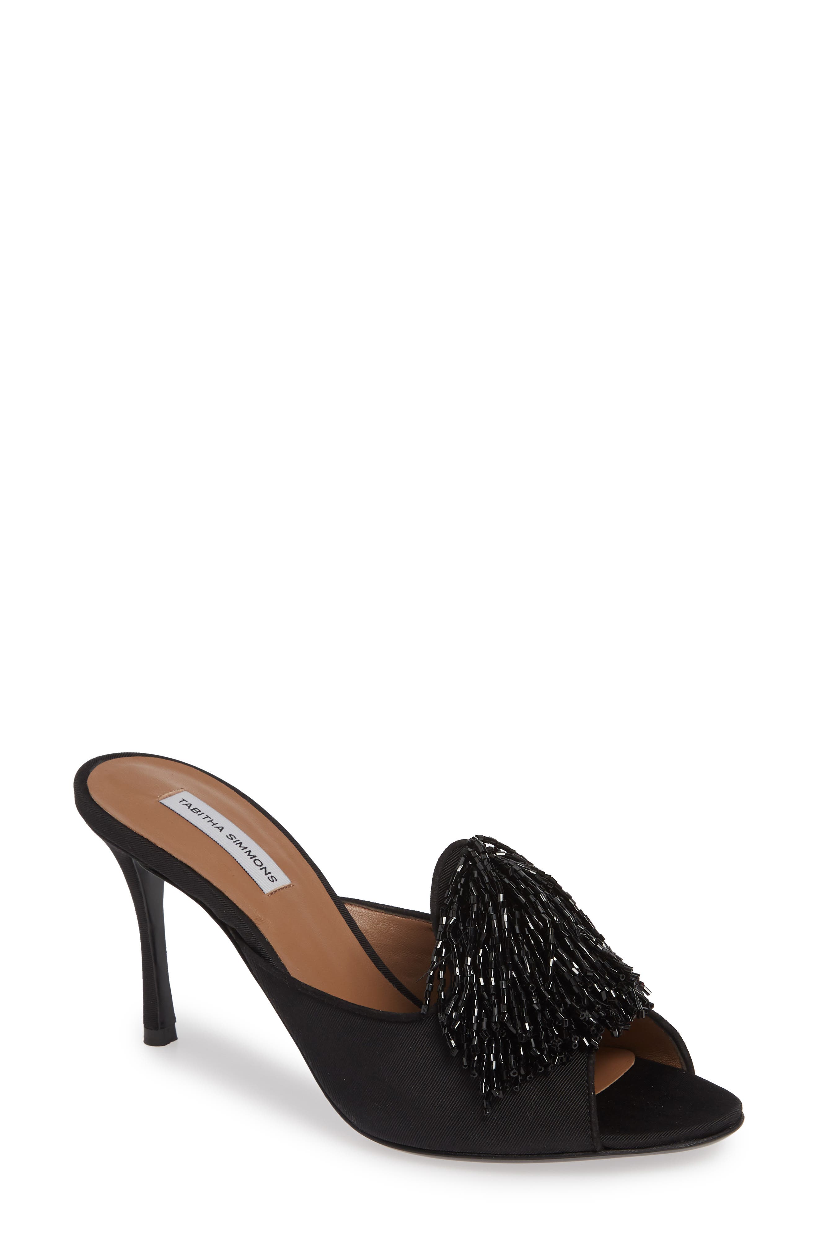 Tabitha Simmons Pammy Beaded Slide Sandal, Black