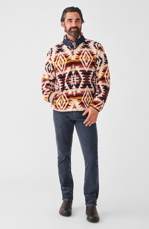 Faherty X Lehi Thundervoice Eagle High Pile Fleece Popover Jacket In Snowy Ridge
