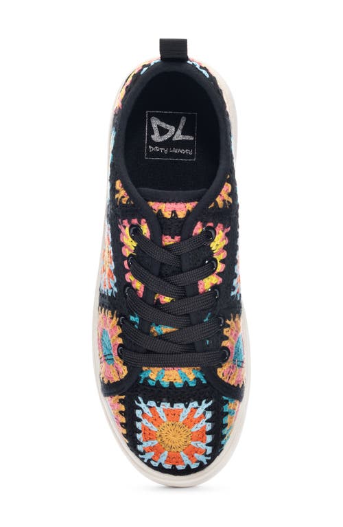 Dirty Laundry Rambling Crochet Platform Sneaker In Black Multi