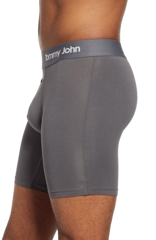 Shop Tommy John 2-pack Cool Cotton 6-inch Boxer Briefs In Iron Grey/navy