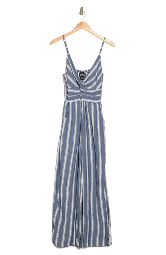 Angie Twist Front Jumpsuit In Blue
