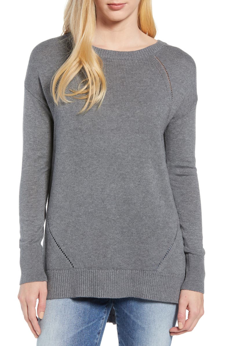 Caslon® Button Back Tunic Sweater (Regular & Petite) | Nordstrom