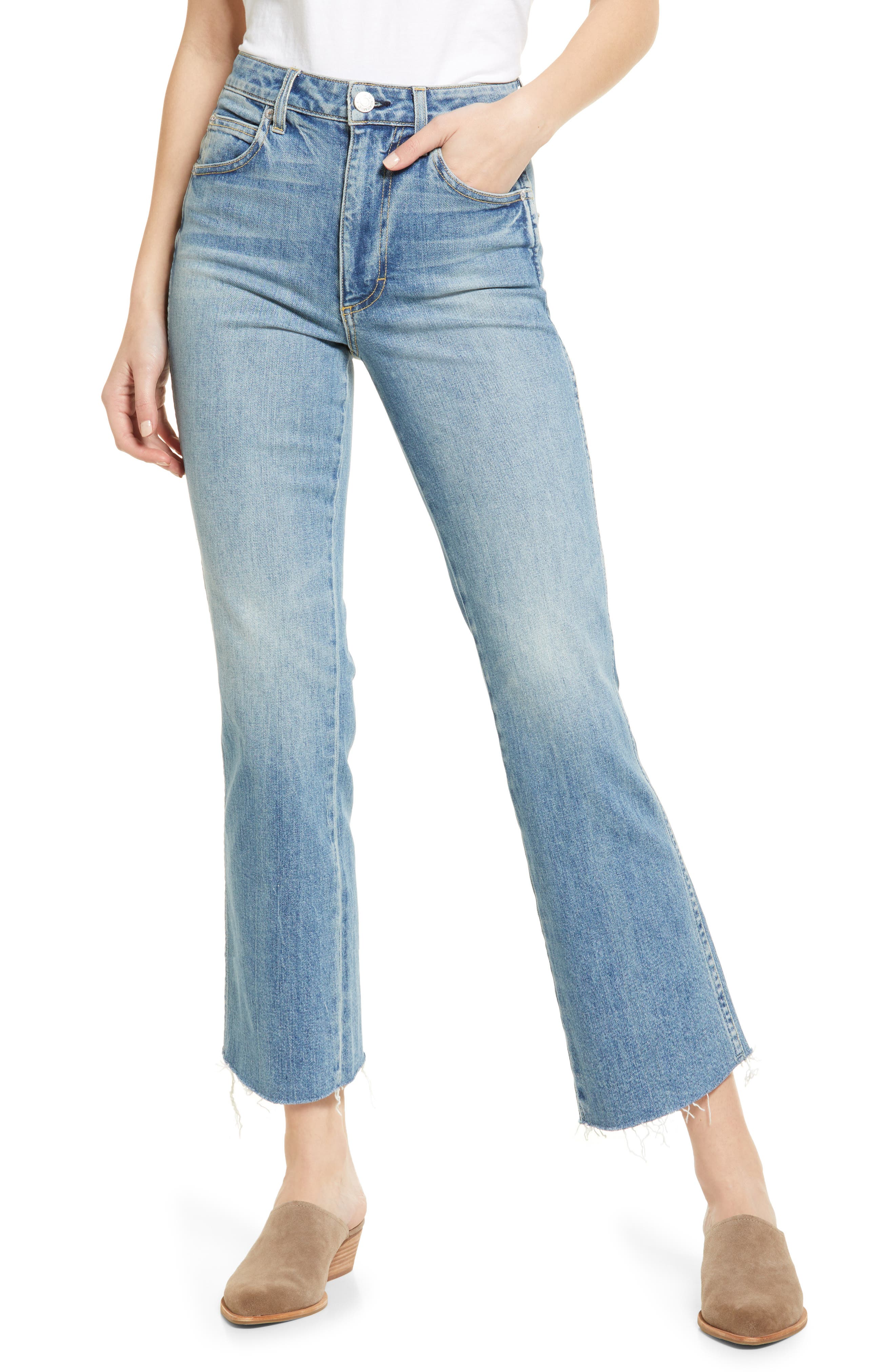 AMO High Waist Crop Kick Flare Jeans 