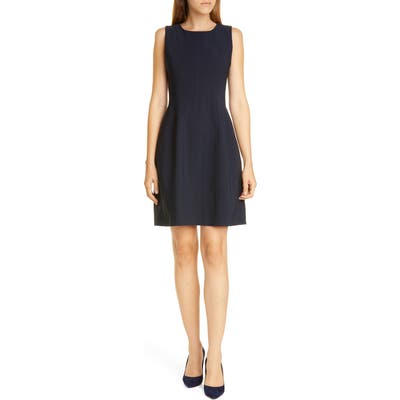 Adam Lippes Bonded Neopene Fit & Flare Dress, Black