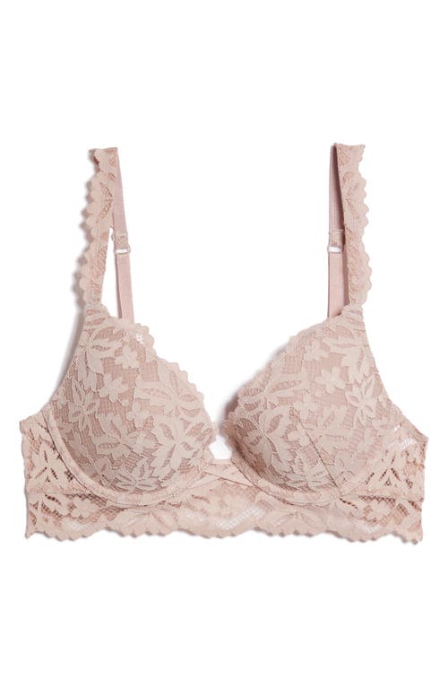 Shop Etam Legende Lace Unerwire Bra In Taupe Color