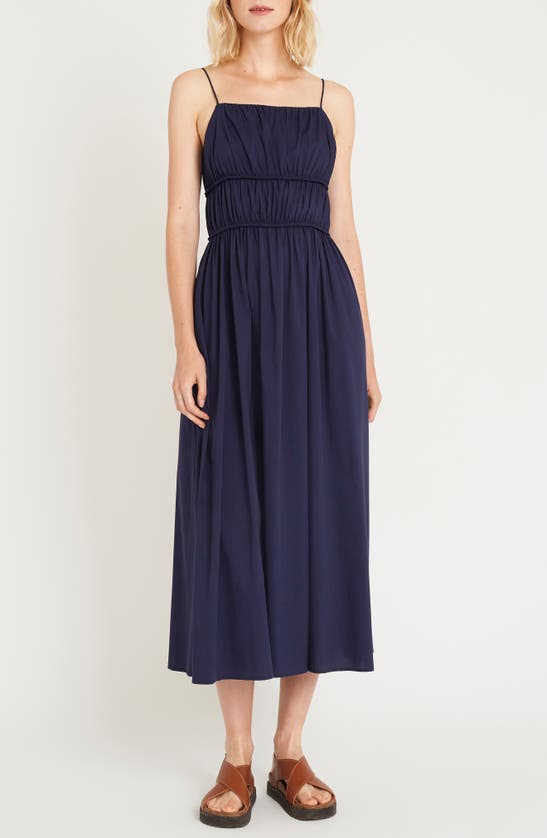 Shop Luxely Tidal Cotton Blend Sundress In Evening Blue