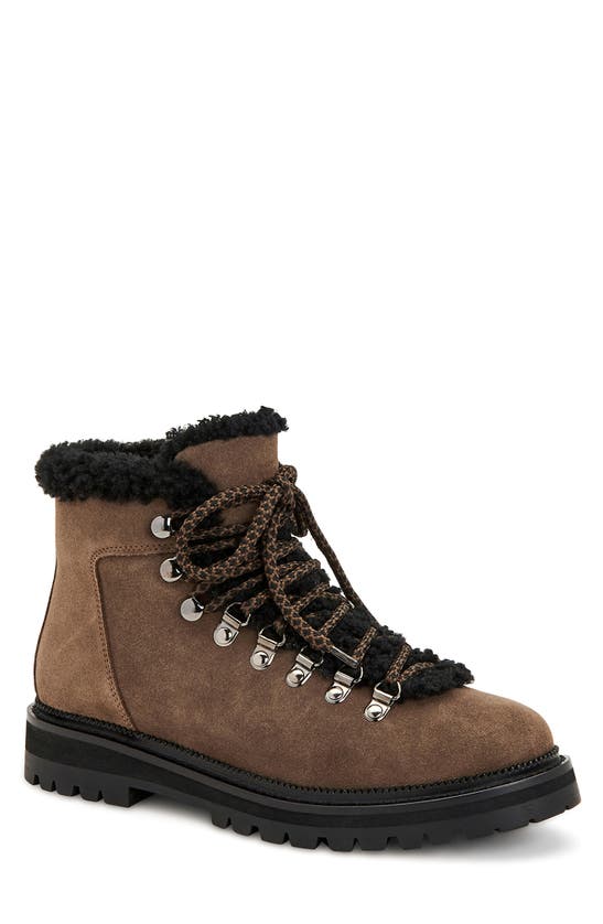 Aquatalia Hadlee Faux Shearling Boot In Taupe Black ModeSens