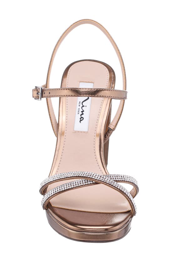 Nina Women's Steven Block Heel Platform Evening Sandals In Bronze