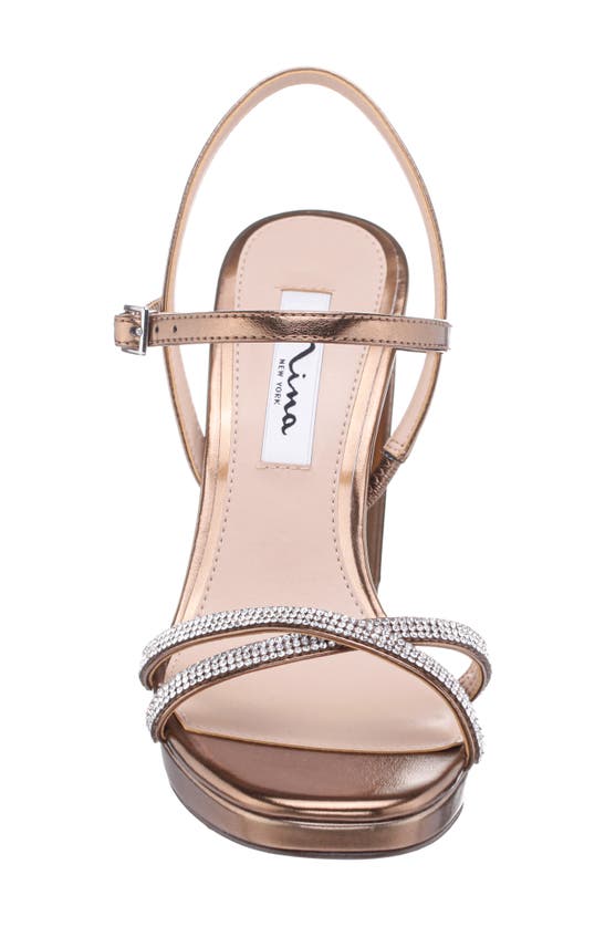 Shop Nina Steven Embellished Platform Sandal In Bronze