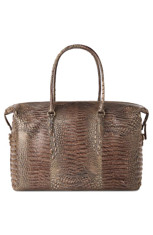 Shop Brahmin Duxbury Croc Embossed Leather Weekend Duffle Bag In Brindle