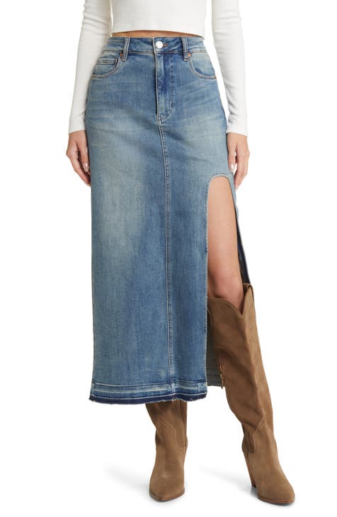 Denim maxi hotsell skirt nordstrom