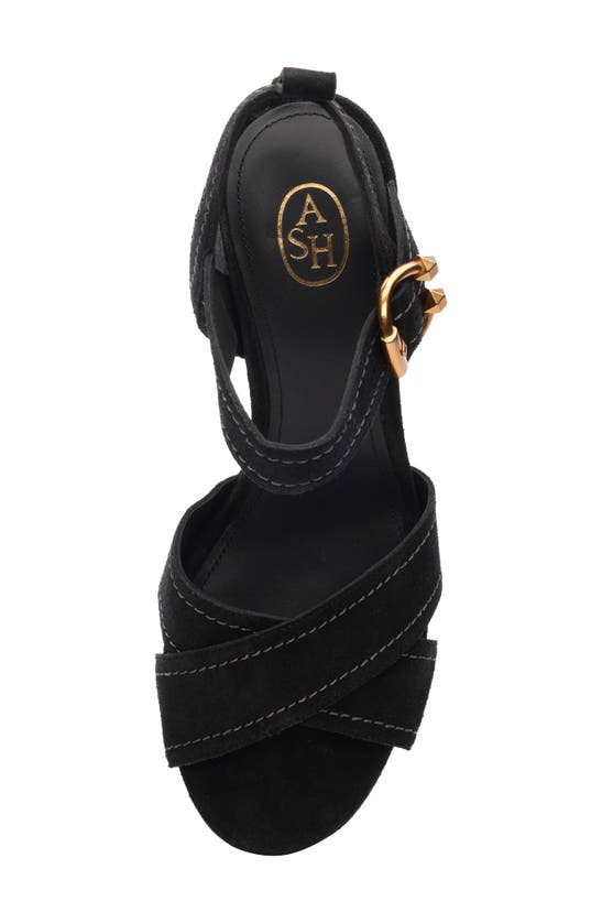 Shop Ash Melany Ankle Strap Platform Sandal In Black
