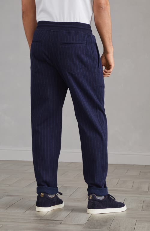 Shop Brunello Cucinelli Double Cloth Trousers In Blue