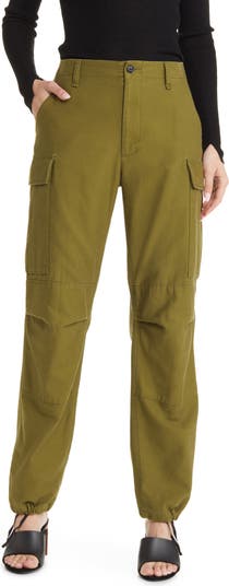 Valli Cotton Sateen Cargo Pant - Army Green