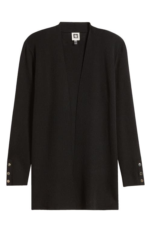 Anne Klein Womens Open Front Long Cardigan Sweater In Anne Black