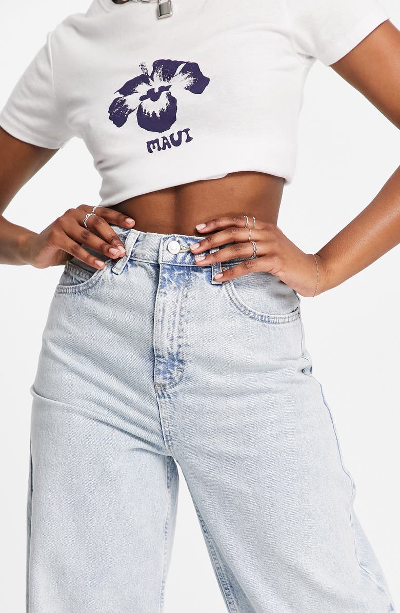 Topshop High Waist Baggy Jeans, Main, color, 