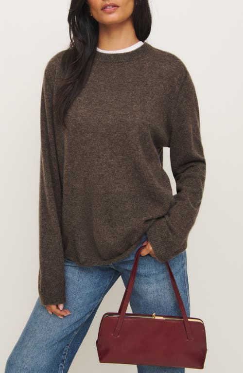 Reformation Cashmere Boyfriend Sweater Walnut In Walnut