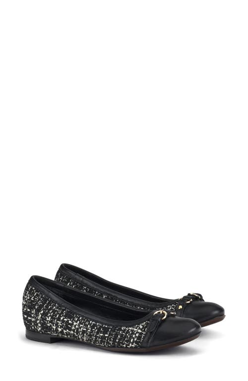 Shop Agl Attilio Giusti Leombruni Agl Mae Cap Toe Tweed Ballet Flat In Nero-nero-nero-nero