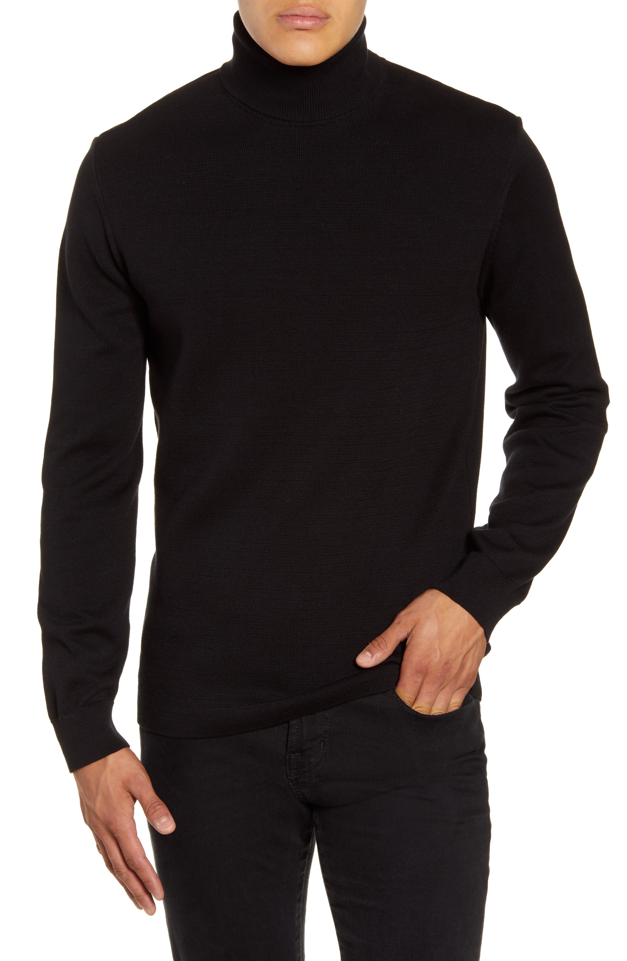 mens black polar neck