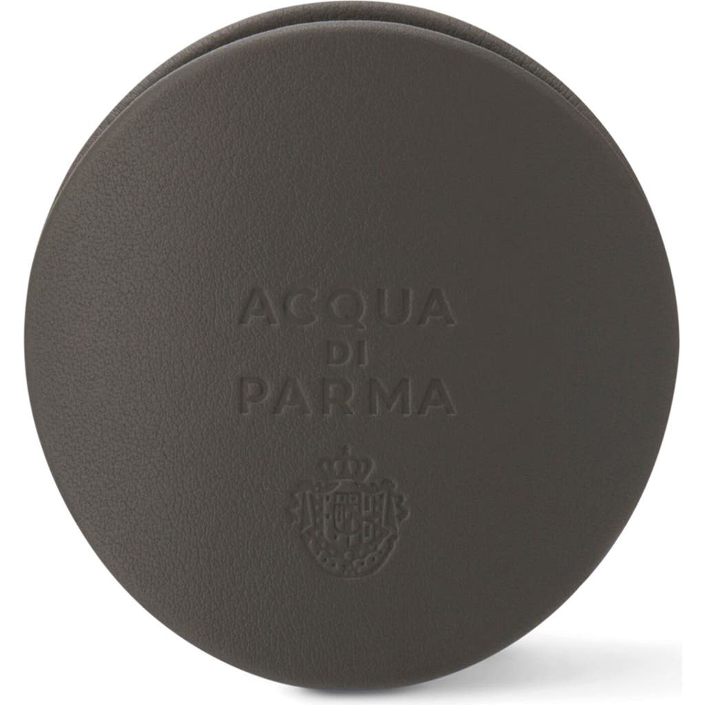 Acqua Di Parma Yellow Leather Car Diffuser Case In Dark Grey Leather