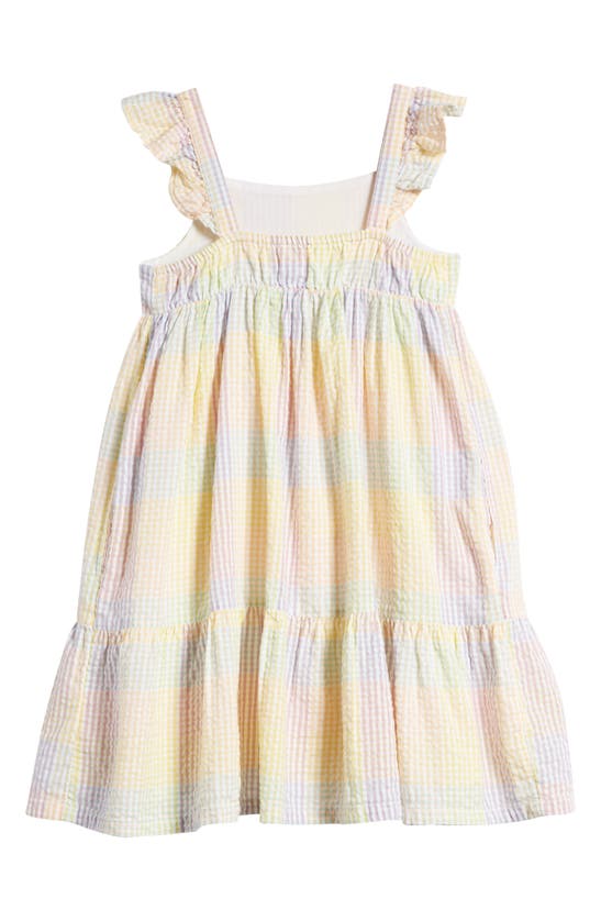 Shop Tucker + Tate Kids' Gingham Cotton Tiered Sundress In Yellow Finch Picnic Plaid